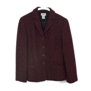 LOFT Red Black Textured Blazer -K10P